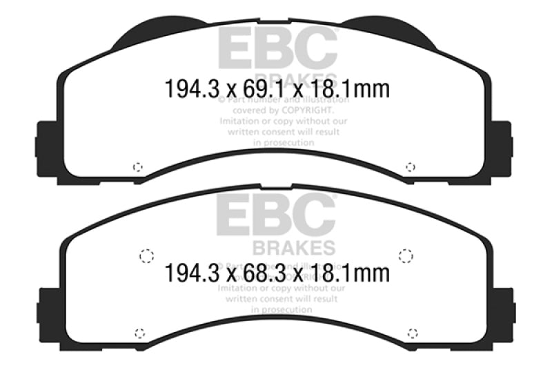 EBC 15+ Ford F150 2.7 Twin Turbo (2WD) Greenstuff Front Brake Pads