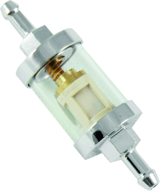 Bikers Choice Chrome Clear View Fuel Filter 1/4 Inch Hose Universal