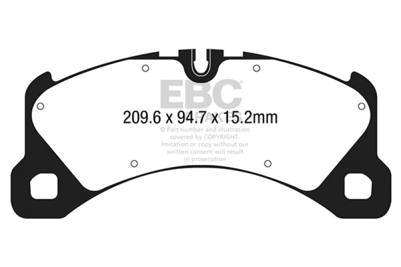 EBC 14+ Porsche Macan (Cast Iron Rotors only) 3.0 Twin Turbo Yellowstuff Front Brake Pads
