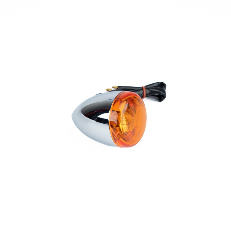 Bikers Choice Chrome Bullet Rear Turn Signal Amber Lens Dual Filament Replaces H-D 68977-00