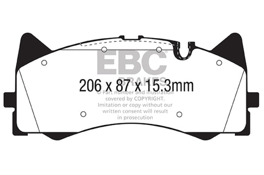 EBC 2015+ Mercedes-Benz C63 AMG (W205) 4.0L Twin Turbo Redstuff Front Brake Pads
