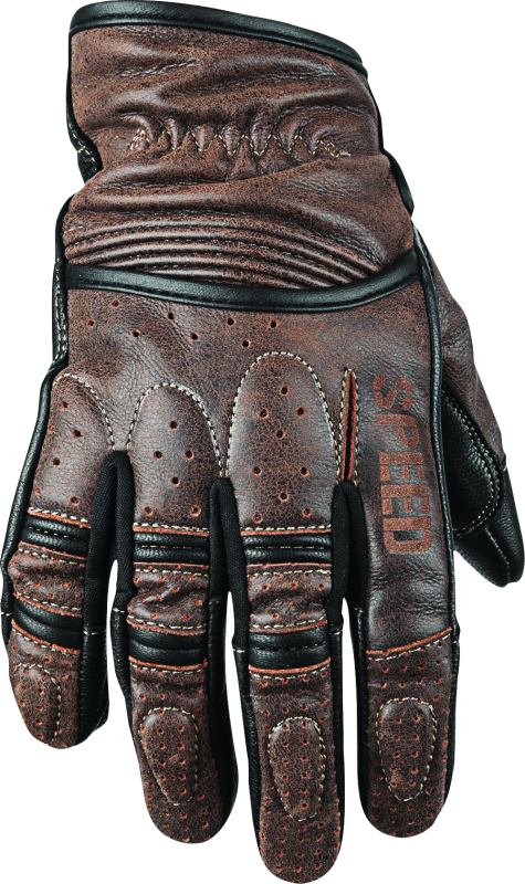 Speed and Strength Rust and Redemption Leather Gloves Brown - 2XL