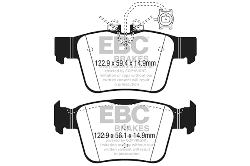 EBC 2017+ Alfa Romeo Giulia 2.0T Redstuff Rear Brake Pads