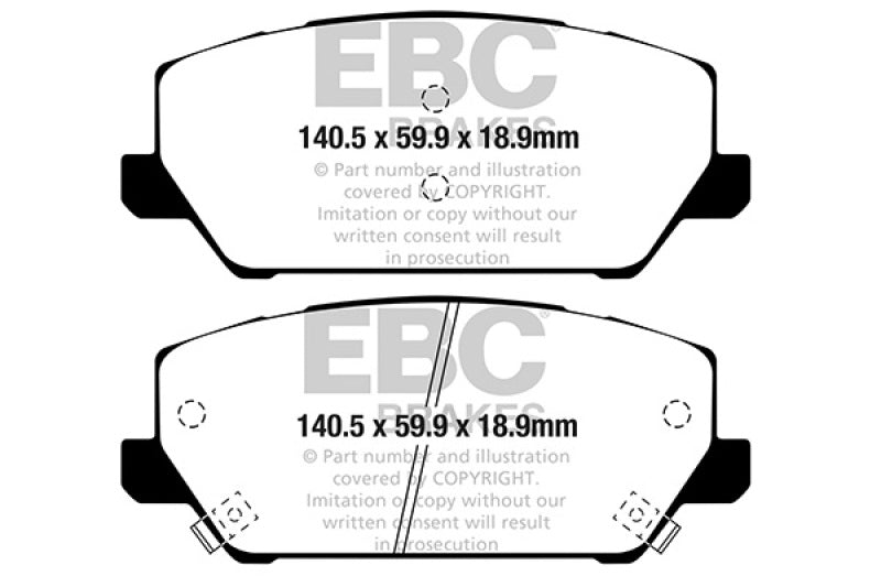 EBC 2019+ Hyundai Veloster N (2nd Gen) 2.0L Turbo Yellowstuff Front Brake Pads