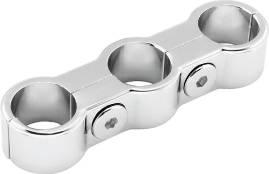 Bikers Choice Chrome Plain Oil Hose Separator For 3 Hoses