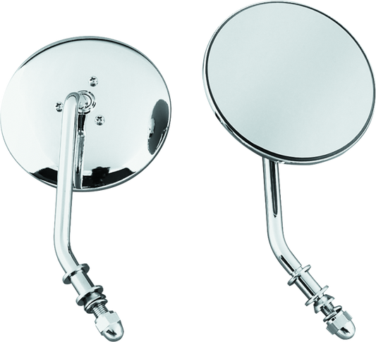 Bikers Choice 65-Up Chrome 4 Inch Round Short Stem Mirror Left Custom