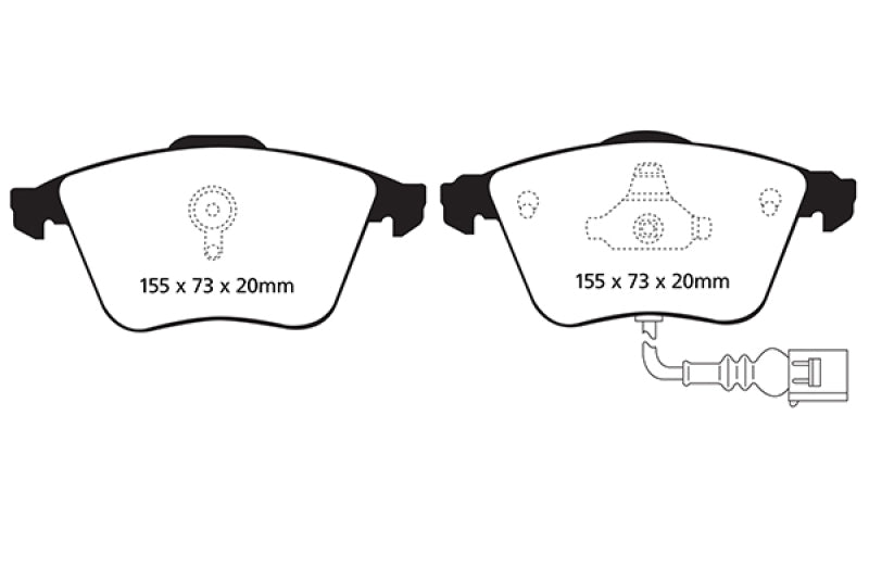 EBC 07-10 Audi TT Quattro 3.2 Redstuff Front Brake Pads