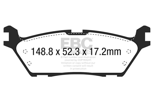 EBC 15+ Ford F150 2.7 Twin Turbo (2WD) Electric PB Extra Duty Rear Brake Pads