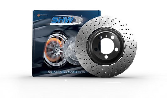 SHW 15-16 Porsche Carrera GTS/Carrera 4 GTS Left Front Drilled Lightweight Brake Rotor (99135140302)