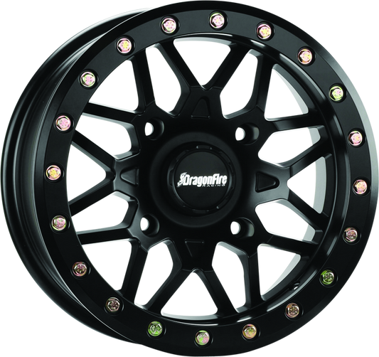 DragonFire Racing Typhon Wheel 15X7 4/137 5+2 +10 Machined Black