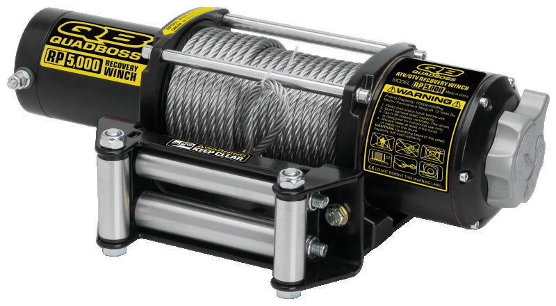 QuadBoss Winch Kit - 50ft Cable - 3.8hp - Roller Fairlead - Wireless Remote - 5000lb