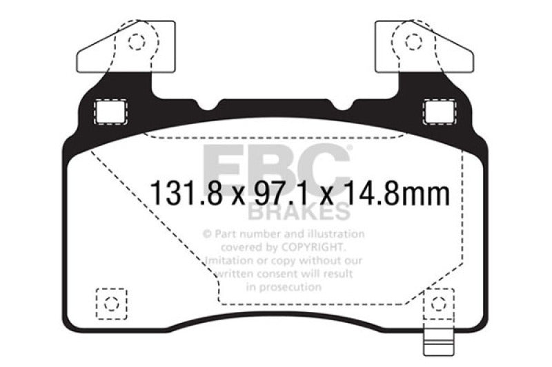 EBC 14+ Cadillac CTS Vsport 3.6 Twin Turbo Yellowstuff Front Brake Pads
