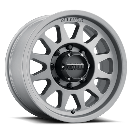 Method MR704 HD 17x9 18mm Offset 8x180 130.81mm CB Titanium Wheel