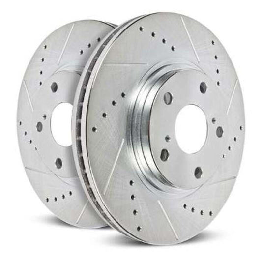 Power Stop 24-25 Ford Mustang Rear Drilled & Slotted Rotor (Pair)