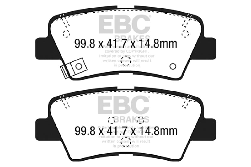 EBC 12+ Hyundai Elantra GT 2 Yellowstuff Rear Brake Pads