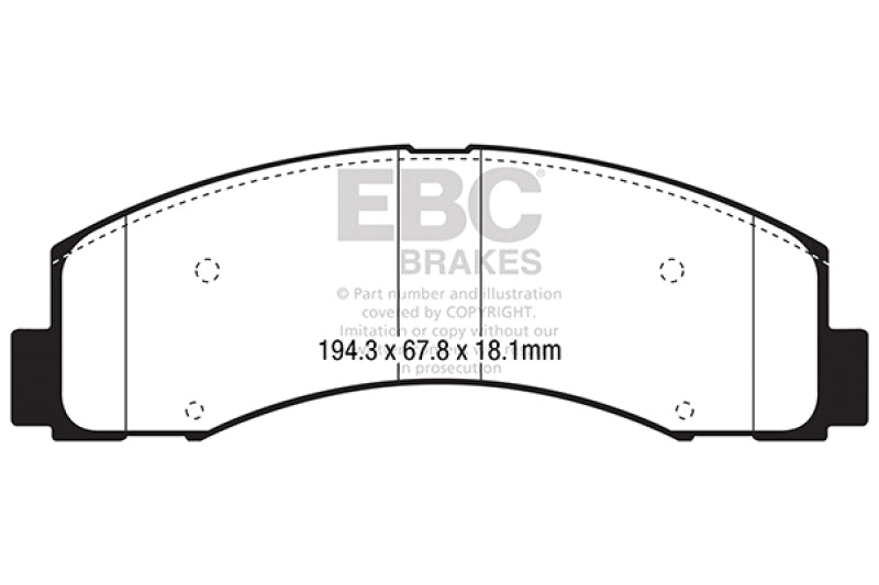 EBC 2018+ Ford F-150 2.7L Twin Turbo (2WD) Greenstuff Front Brake Pads