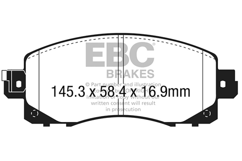 EBC 2022+ Subaru WRX 2.4T / 18-23 Subaru Crosstrek Redstuff Front Brake Pads