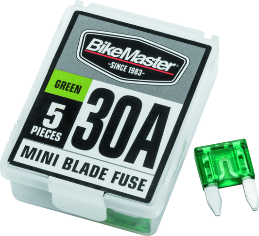 BikeMaster 5Piece 30A Replacement Mini Blade Fuse