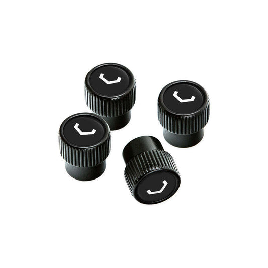 Vossen Classic V Valve Stem Cap Set - Black/Black