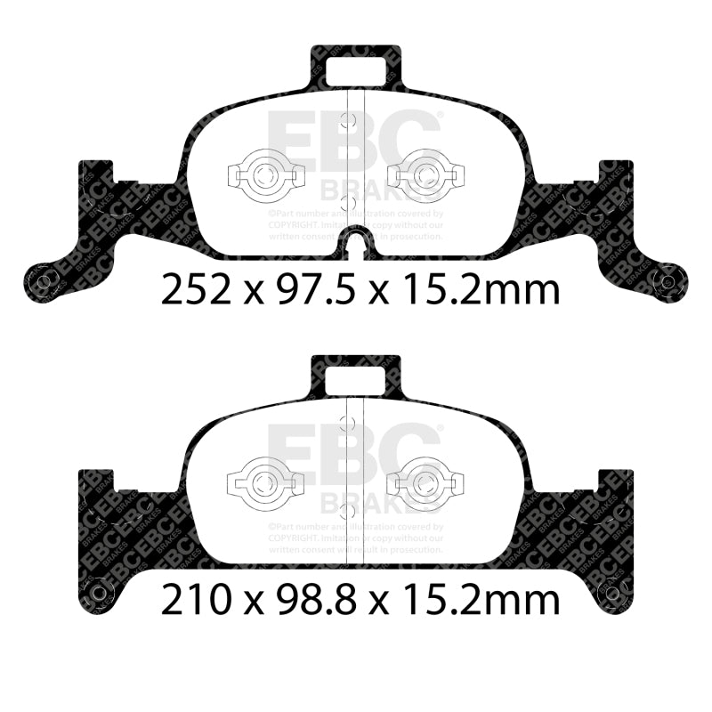 EBC 2018+ Audi A4 Allroad Quattro 2.0L Turbo Yellowstuff Front Brake Pads