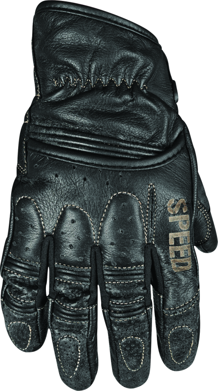 Speed and Strength Rust and Redemption Leather Gloves Black - Medium