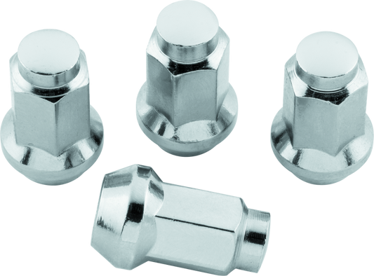 QuadBoss Lug Nuts 3/8in-24 - 14mm-Od - Chrome  - Box of 4