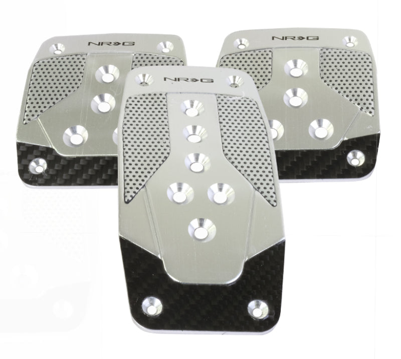 NRG Aluminum Sport Pedal M/T - Silver w/Black Carbon