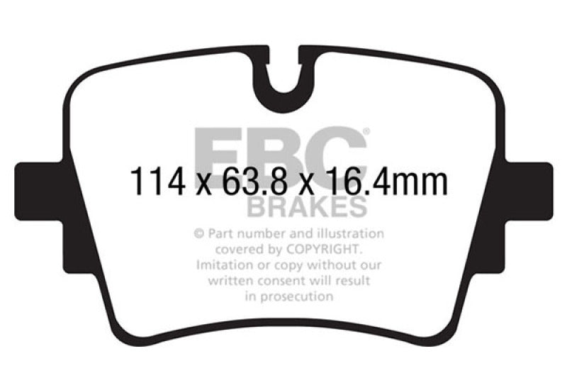 EBC 14+ Jaguar F-Type (Cast Iron Rotors Only) 5.0 Supercharged (490) Redstuff Rear Brake Pads