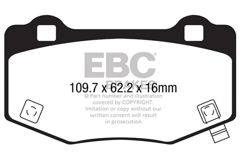 EBC 15-17 Ford Mustang Shelby GT350/GT350R Yellowstuff Rear Brake Pads