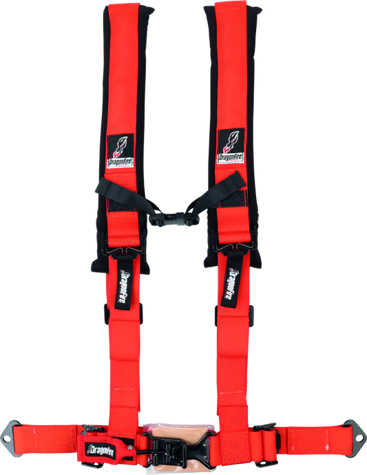 DragonFire Racing Harness- H-Style- 4-Point- 2in Buckle- Orange