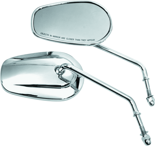 Bikers Choice Chrome Tapered Long Stem Mirrors Pr