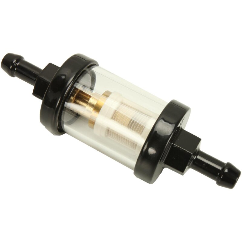 Bikers Choice Black 1/4 Inch Clear View Fuel Filter Universal