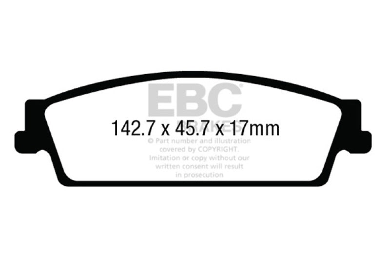 EBC 15+ Cadillac Escalade 6.2 2WD Yellowstuff Rear Brake Pads