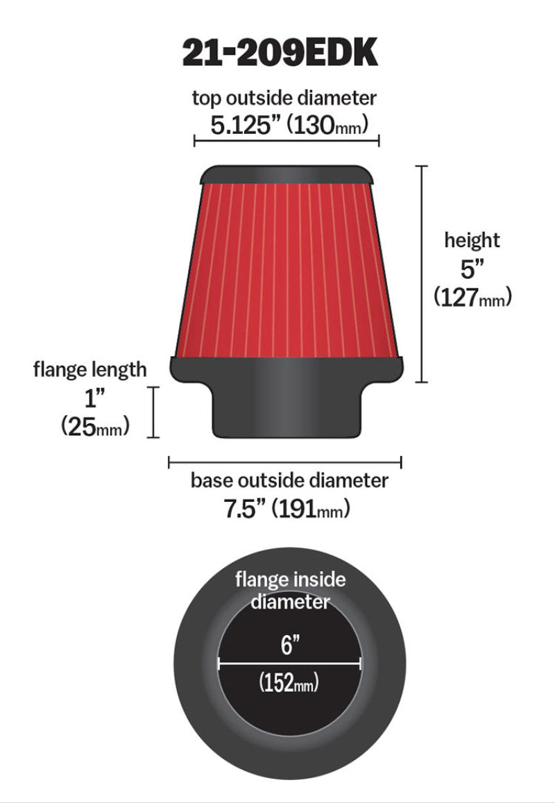 AEM 6 in Short Neck 5 in Element Filter