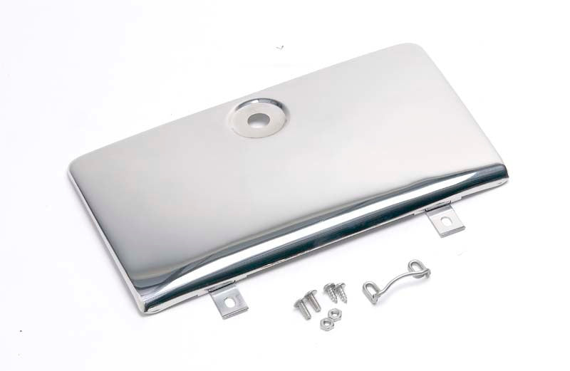 Kentrol 72-86 Jeep CJ Glove Box Door Use with OE Key Lock - Polished Silver