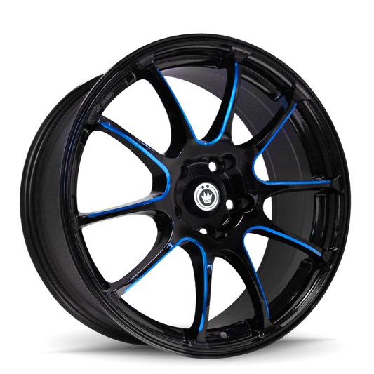 Konig Illusion 18x8 5x114.3 ET45 Black/Ball Cut Blue