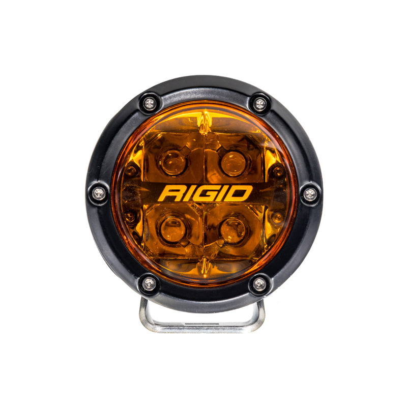 Rigid Industries 360-Series 4in Fog w/ Amber PRO Lens - White (Pair)