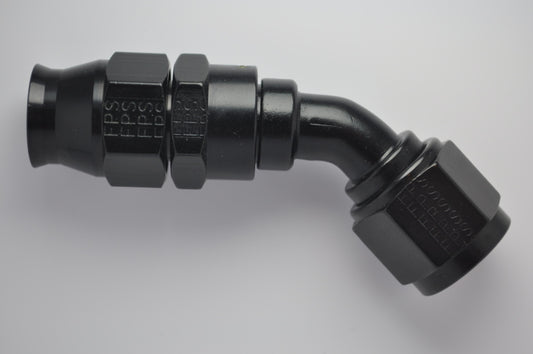 Fragola -6AN Real Street x 45 Degree Hose End Black For PTFE Hose