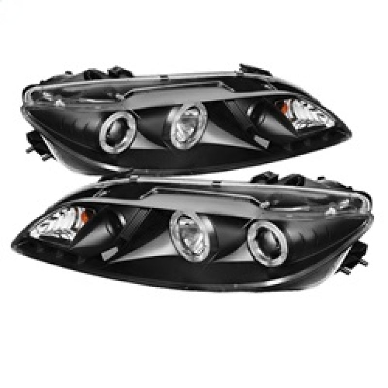 Spyder Mazda 6 03-05 With Fog Lights Projector Headlights LED Halo DRL Blk PRO-YD-M603-FOG-DRL-BK