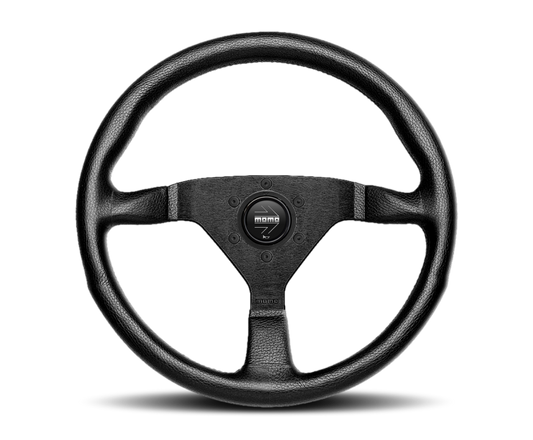 Momo Montecarlo Steering Wheel 350 mm - Black Leather/Black Stitch/Black Spokes