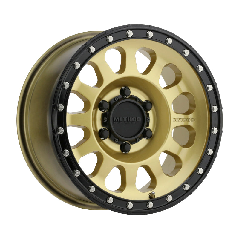 Method MR315 17x8.5 0mm Offset 6x135 87mm CB Gold/Black Street Loc Wheel