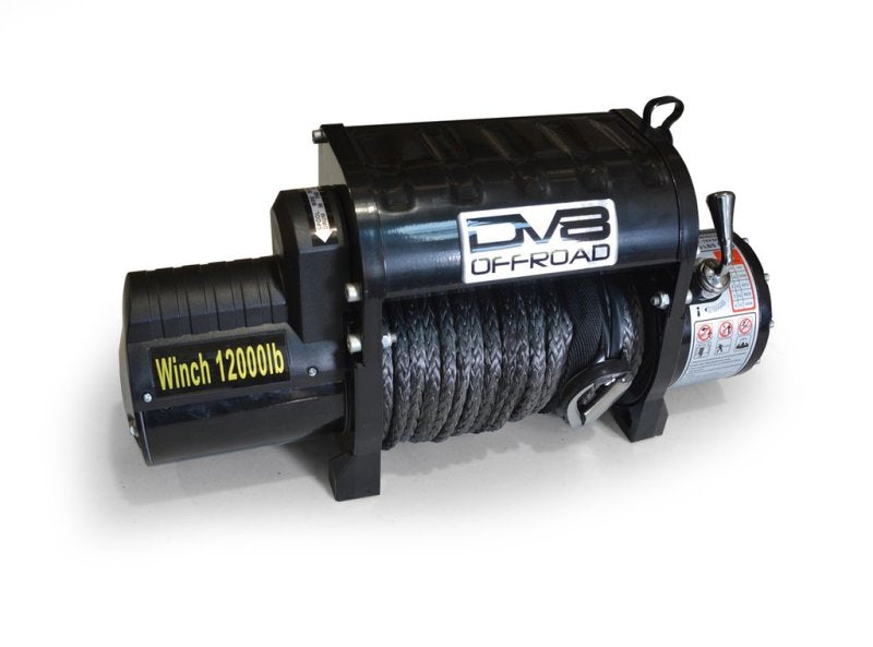 DV8 Offroad 12000 LB Winch w/ Synthetic Line & Wireless Remote - Black