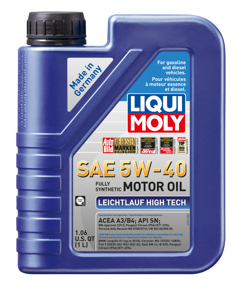 LIQUI MOLY 1L Leichtlauf (Low Friction) High Tech Motor Oil SAE 5W40