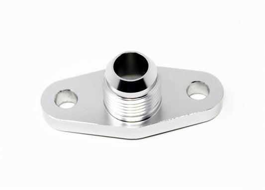 Torque Solution Billet Offset Oil Drain Flange w/ Integrated -10AN Flange: T3/T4 & PTE/Borg Turbo