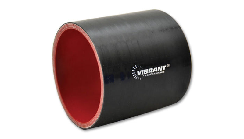 Vibrant 4 Ply Reinforced Silicone Straight Hose Coupling - 1.5in I.D. x 3in long (Black)