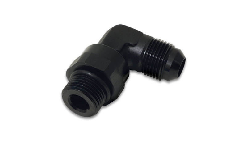 Vibrant -10AN Male Flare to Male -8 ORB Swivel 90 Degree Adapter - Anodized Black